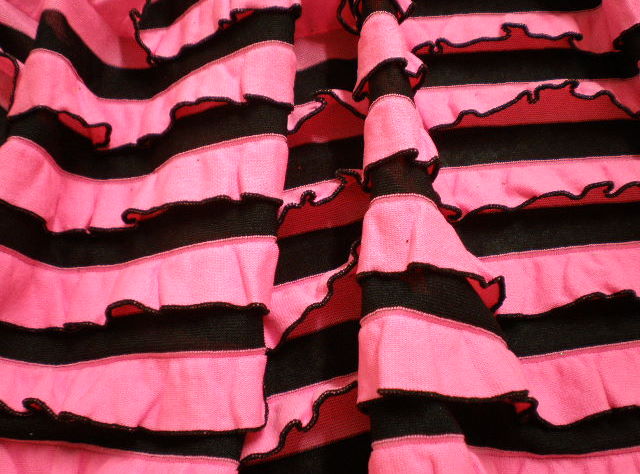 2.Pink-Black Plain Ruffles